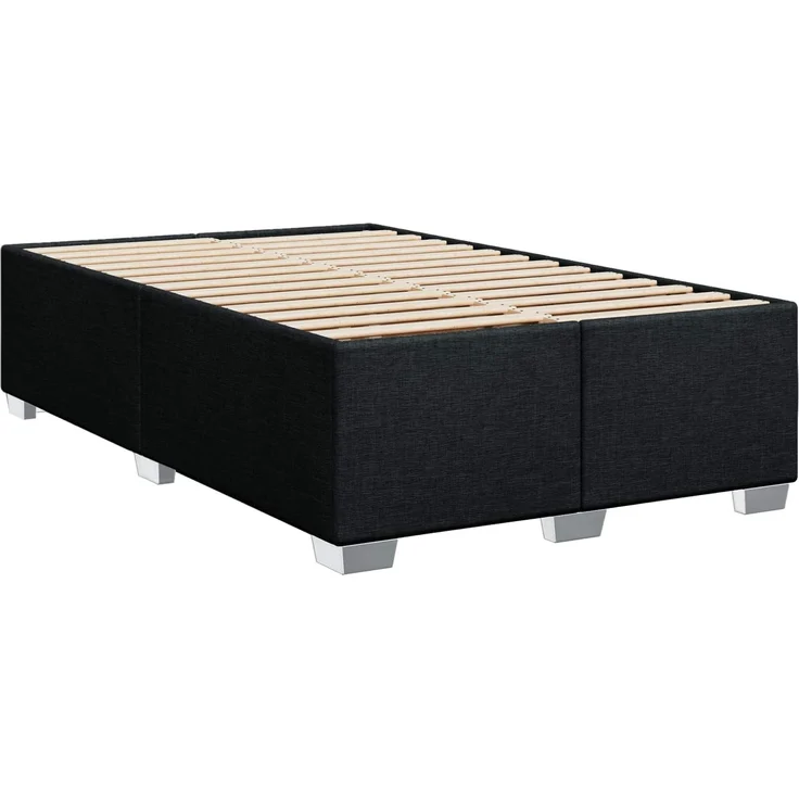 vidaXL Boxspringbett mit Matratze Schwarz 120 x 200 cm Stoff 3450448 – Bild 5
