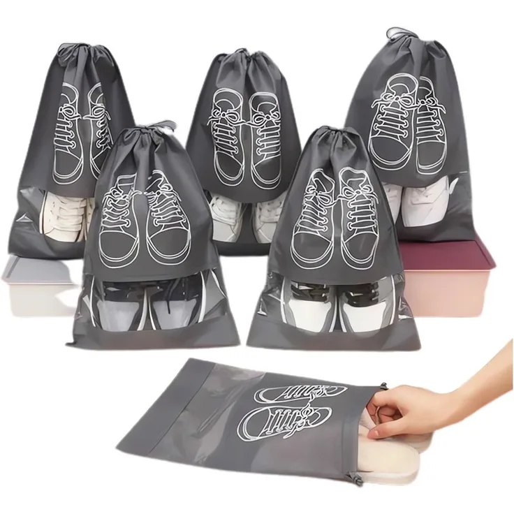 Blusmart Aufbewahrungstasche 6 Stück Schuhe Aufbewahrung taschen (Staubdichter Schuhbeutel mit Kordelzug und durchsichtigem Schlitz, 6-tlg, Tragbar, wasserdicht und feuchtigkeitsbeständig), Für den täglichen Gebrauch und auf Reisen