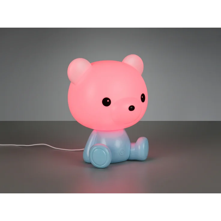 Ausgefallene USB Tischlampe Teddy mit RGB Farbwechsel, Blau, Höhe 25cm – Bild 9