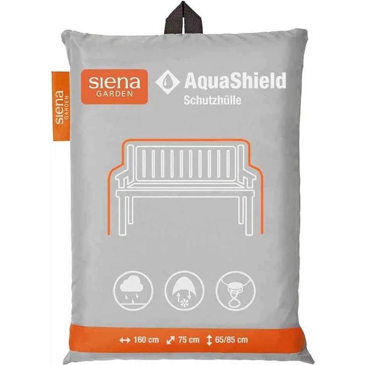 SIENA GARDEN 'AquaShield' Bankhülle, 3er Set, Polyester hellgrau, 160 x 75 x 65 / 85cm