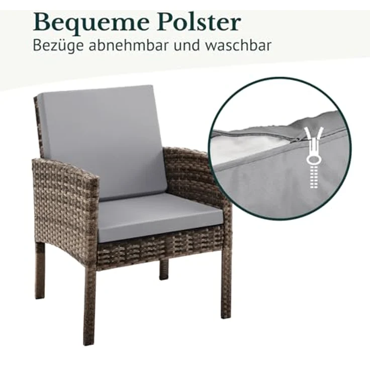 SVITA Gartenlounge-Set DENVER, (Gartenmöbel-Set), Essgruppe, Rattan, Inkl. Kissen – Bild 8