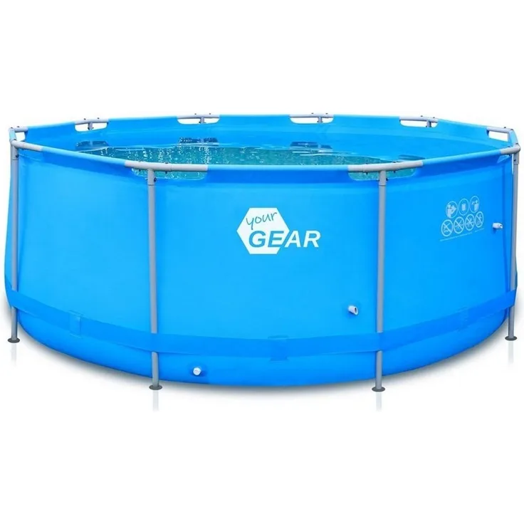 yourGEAR Rundpool Pool Ø 366 x 122 cm Stahlrahmen Gartenpool Familienpool Schwimmbecken