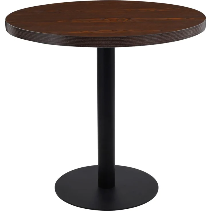 Bistrotisch FLORI rund Dunkelbraun/Schwarz 80 cm MDF | Esstisch kleiner Tisch Cafe Gartentisch Balkontisch Outdoortisch – Bild 1