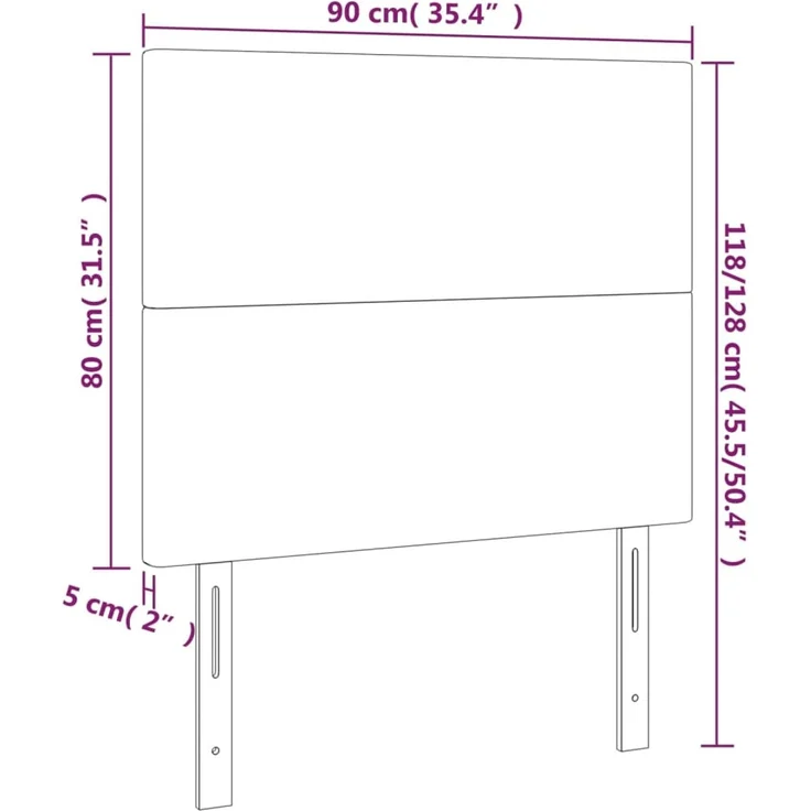 vidaXL Kopfteile 2 Stk. Creme 90x5x78/88 cm Stoff 3116039 – Bild 8