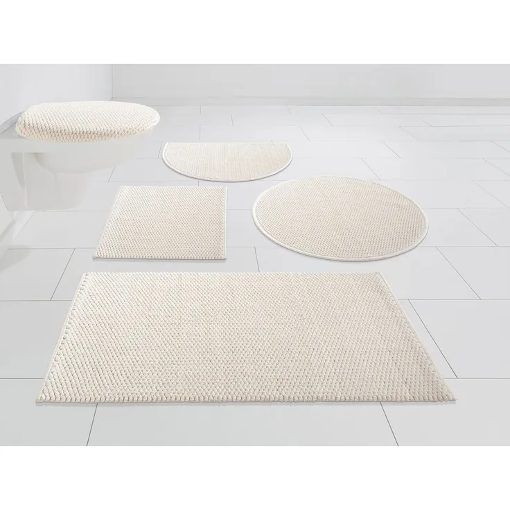 OTTO home Badematte Dalia, Badvorleger, Badezimmer Teppich, Höhe 4 mm, fußbodenheizungsgeeignet, strapazierfähig, Baumwolle, rechteckig, Baumwolle, Badteppich, Badematten auch als 2-teiliges Set erhältlich