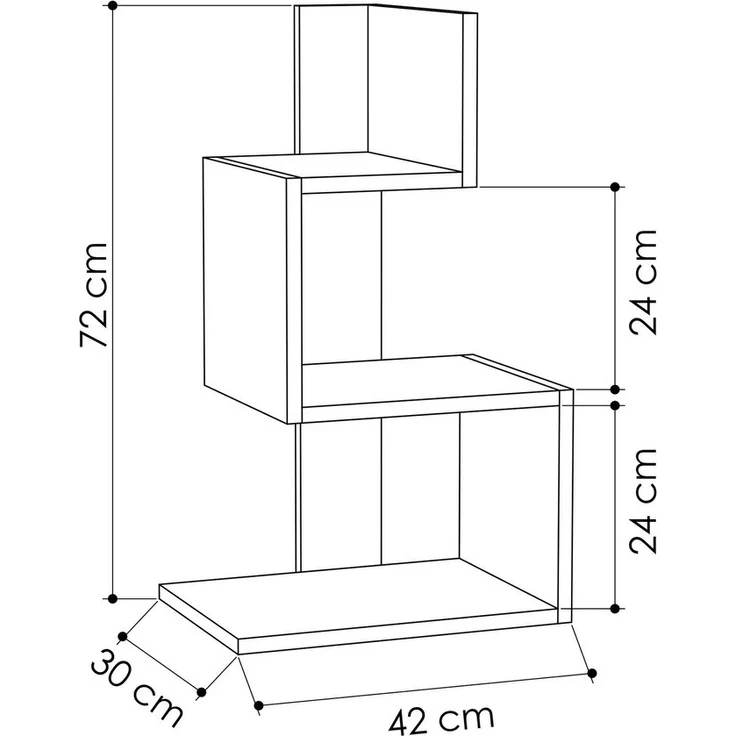 Calicosy Nachttisch Weiß und Holzdekor Eiche L42 cm – ROSIE - Weiß – Bild 3