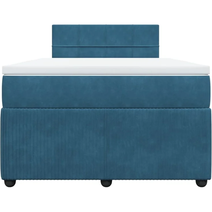 vidaXL Boxspringbett mit Matratze Blau 120x190 cm Samt 3287690 – Bild 3