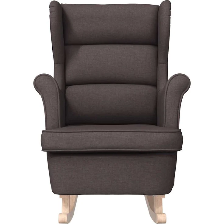Schaukelsessel, Schaukelstuhl Dunkelbraun 74x90x102 cm Stoff – Bild 4
