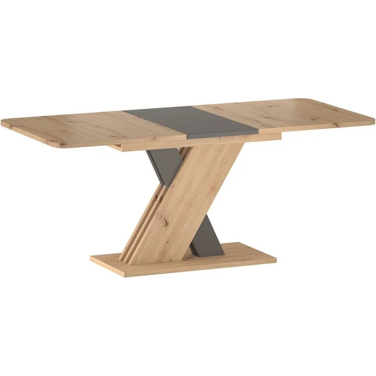 designimpex Esstisch Design GS-555 Eiche Artisan - Anthrazit matt ausziehbar Tisch – Bild 2