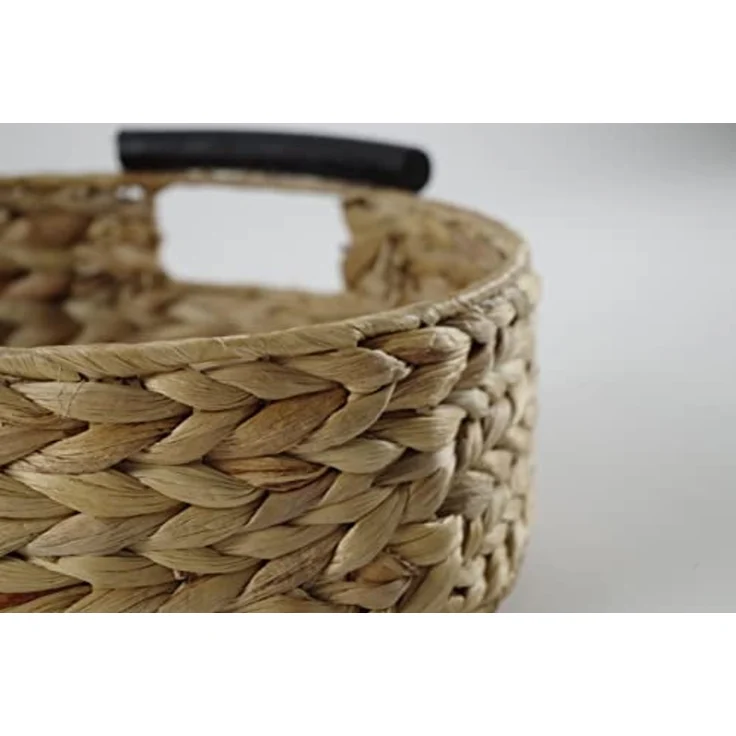 Kobolo Tablett Serviertablett 2er Set Rund mit Griffen, Wasserhyazinthe – Bild 5