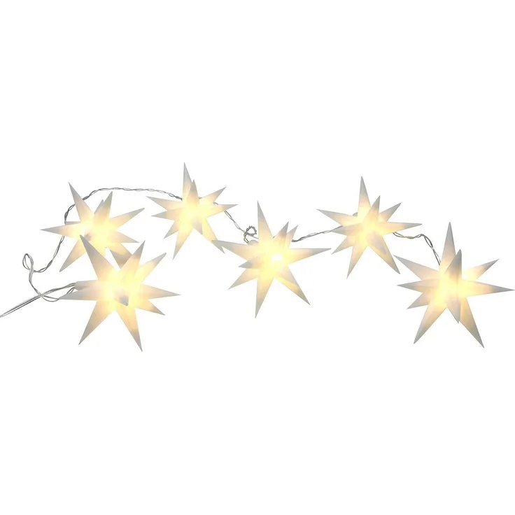 Spetebo LED-Girlande 3D Stern Lichterkette mit 6 LED - 150 cm, 6-flammig, für den Außenbereich geeignet