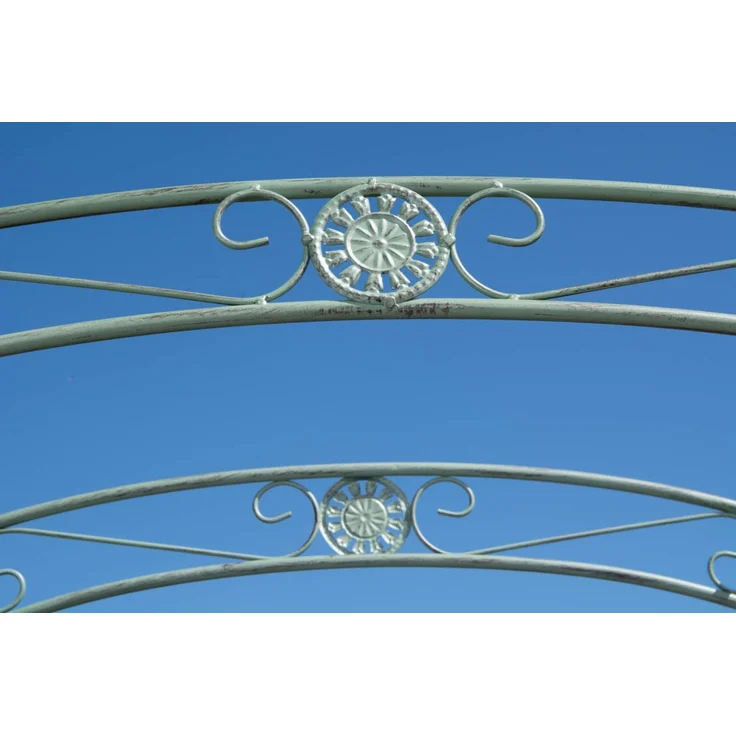 Rosenbogen MINDEN mit Tor - 120x40x220cm, Metall, Antik-Grün | Rankhilfe Rosen Rankgitter Gartendekoration – Bild 5