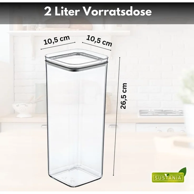 Centi Vorratsdose Vorratsdosen Set luftdicht stapelbar transparent, Kunststoff, (6er-Set) – Bild 2