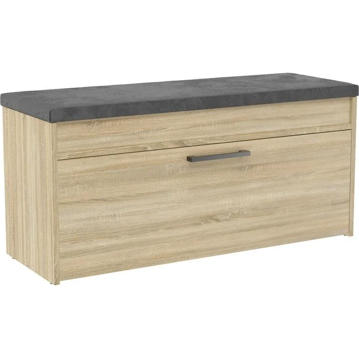 ibonto SCHUHBANK SONOMA-EICHE mit Gepolstertem Sitz (H 49 x T 35 x B 100 cm)