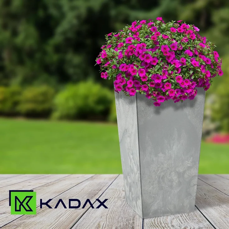 KADAX Blumentopf, Blumentopf, 36 cm, Abdeckung mit Einsatz, hoher Blumenständer – Bild 4