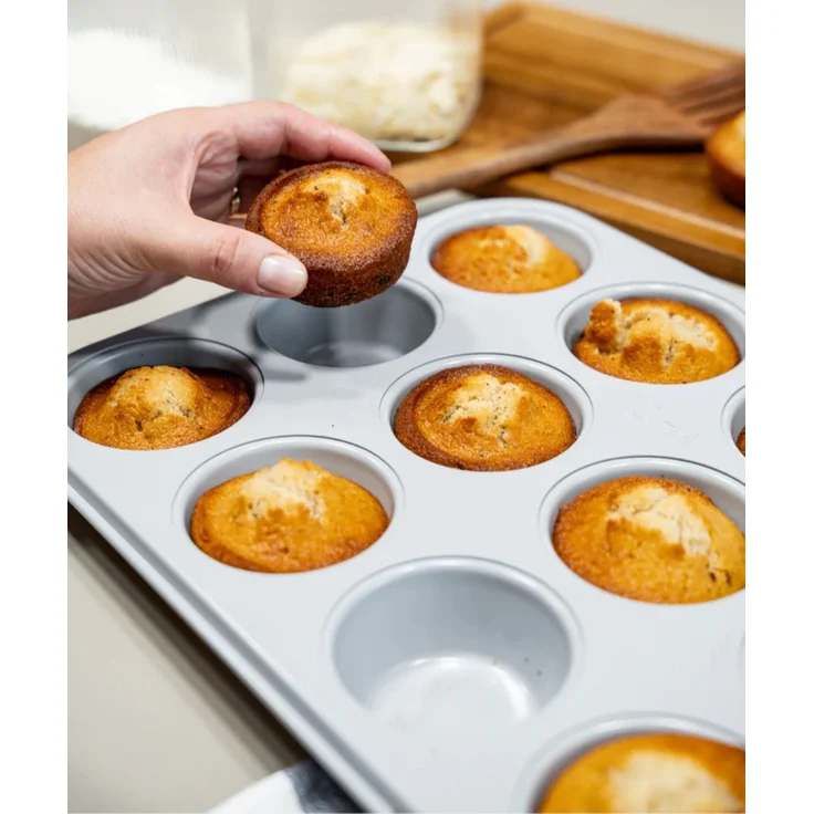 Muffinform für 12 Muffins mit Keramik-Antihaftbeschichtung - 35 x 26,5 x 3 cm – Bild 6