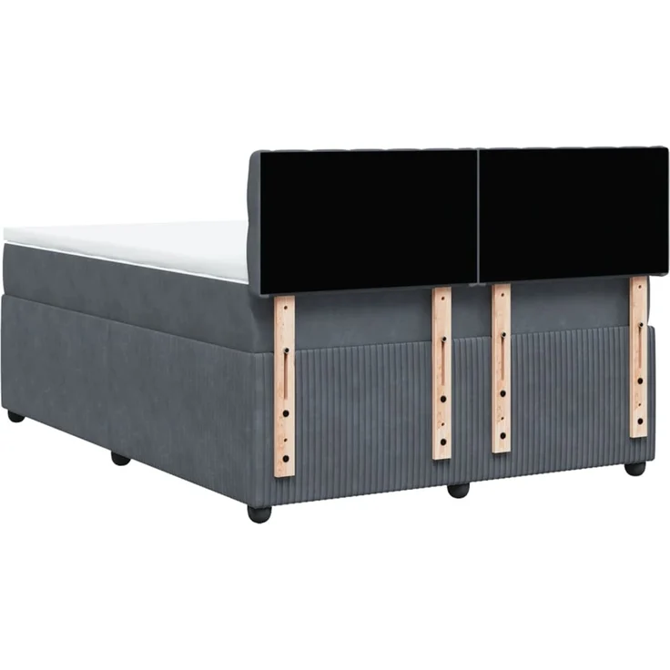 vidaXL Boxspringbett mit Matratze Dunkelgrau 160x200 cm Samt 3287789 – Bild 10