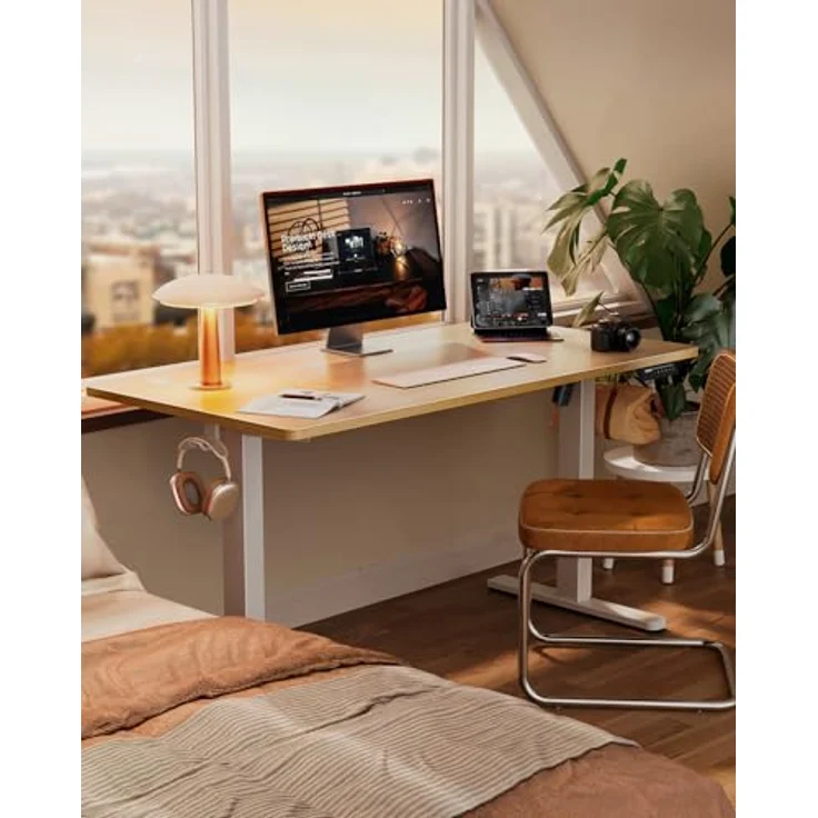 ErGear Elektrisch Höhenverstellbarer Schreibtisch 160x80 cm, Schreibtisch Höhenverstellbar mit 4 Memory-Funktion, Gaming Tisch mit Vierteilige Tischplatte – Bild 3
