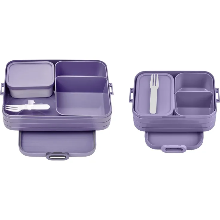 Mepal Lunchbox Duo Pack - Midi + Large - Erwachsene Brotdose mit Bento Box - für kleine Snacks & Reste - Essenbox mit Fächern - Vivid Lilac