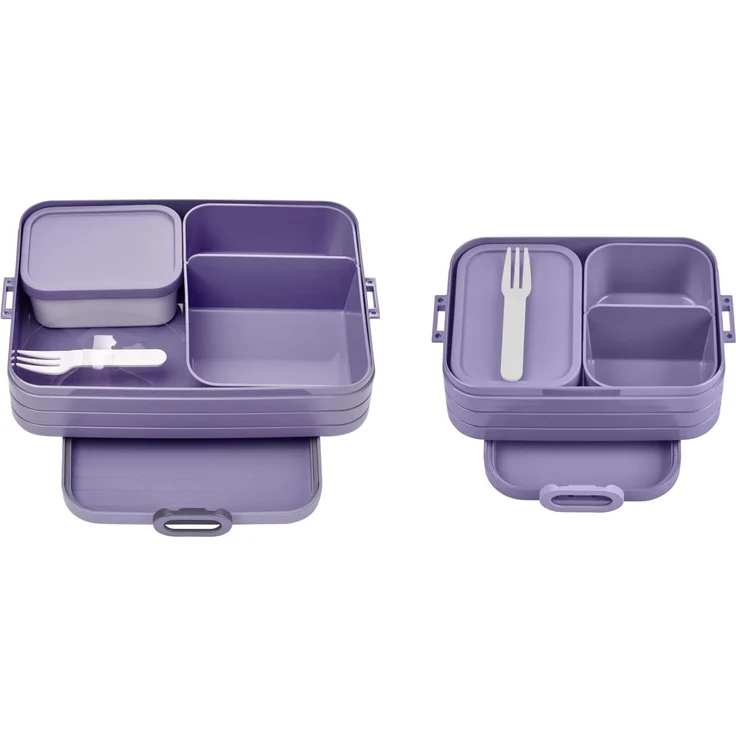 Mepal Lunchbox Duo Pack - Midi + Large - Erwachsene Brotdose mit Bento Box - für kleine Snacks & Reste - Essenbox mit Fächern - Vivid Lilac