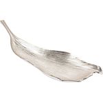 riess-ambiente Dekoschale ABSTRACT LEAF 64cm silber, Metall · im Blattdesign · Obstschale · Handarbeit · Accessoire