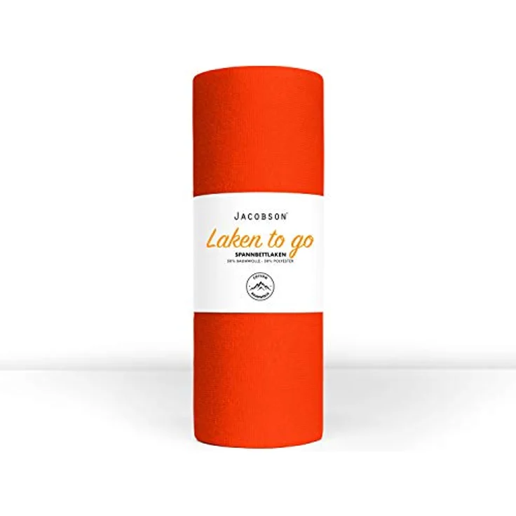 Jacobson Laken to GO Spannbettlaken Jersey Spannbetttücher Bettlaken 50% Baumwolle 50% Polyester (140x200-160x200 cm 1er Set, Orange) – Bild 3