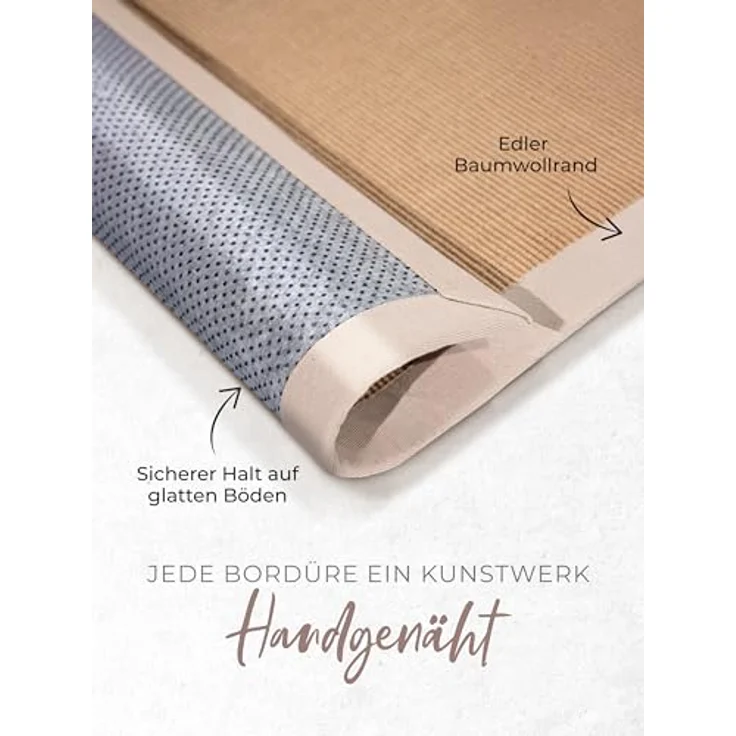 carpetfine Läufer Sisal, rechteckig, Höhe: 5 mm, mit farbiger Bordüre, Anti Rutsch Rückseite – Bild 4