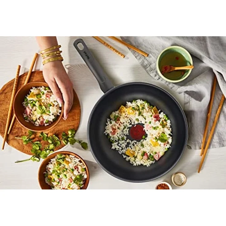 Tefal 'Day by Day' Wok mit Temperaturanzeiger, Aluminium schwarz, Ø 28 cm – Bild 5