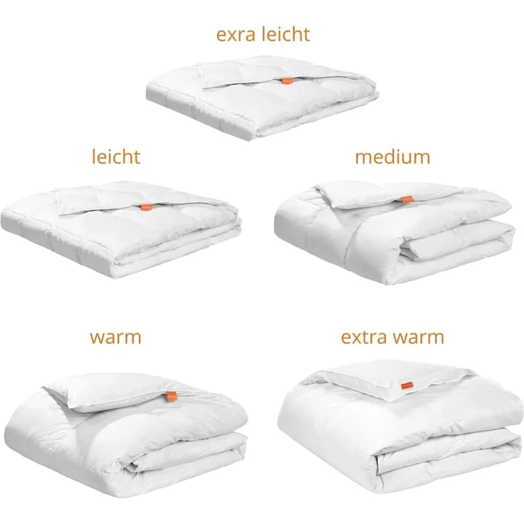 sleepling Daunenbettdecke Komfort Daunendecke, Füllung: 90% Daunen, 10% Federn, Bezug: 100% Baumwolle, waschbar bei 60°C, 5 Wärmeklassen, für Allergiker geeignet NOMITE – Bild 4