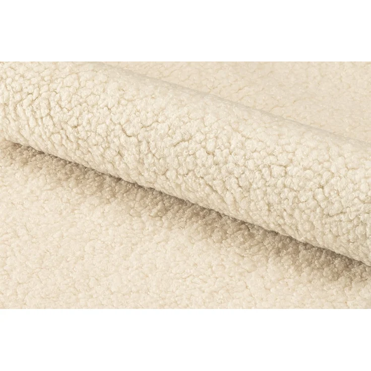 AC Design Furniture Christopher Sessel in Creme, Gepolsterter Ohrensessel mit Teddyähnlichem Stoff und Dunkelbraunen Beinen, Loungesessel für Wohnzimmer, Cocktailsessel im Skandinavischen Stil – Bild 8