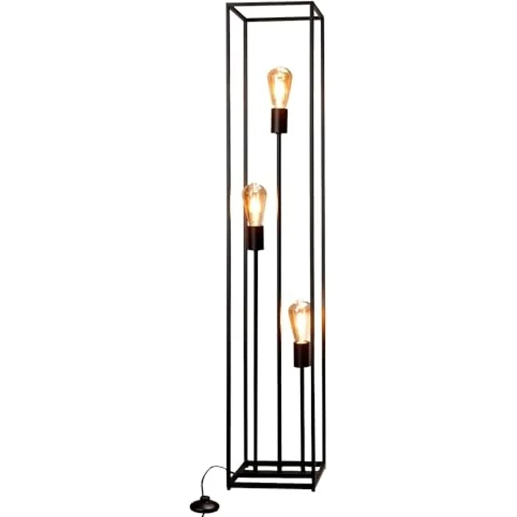 casa NOVA Stehlampe HAMPER, H 120 cm, Ein-/Ausschalter, ohne Leuchtmittel, Metall, schwarz, mit Fußschalter – Bild 3