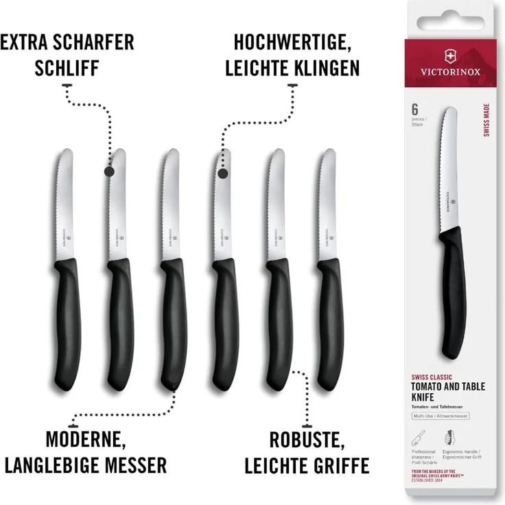 VICTORINOX Swiss Classic Tomaten- und Tafelmesser-Set 6teilig schwarz 109759 – Bild 7