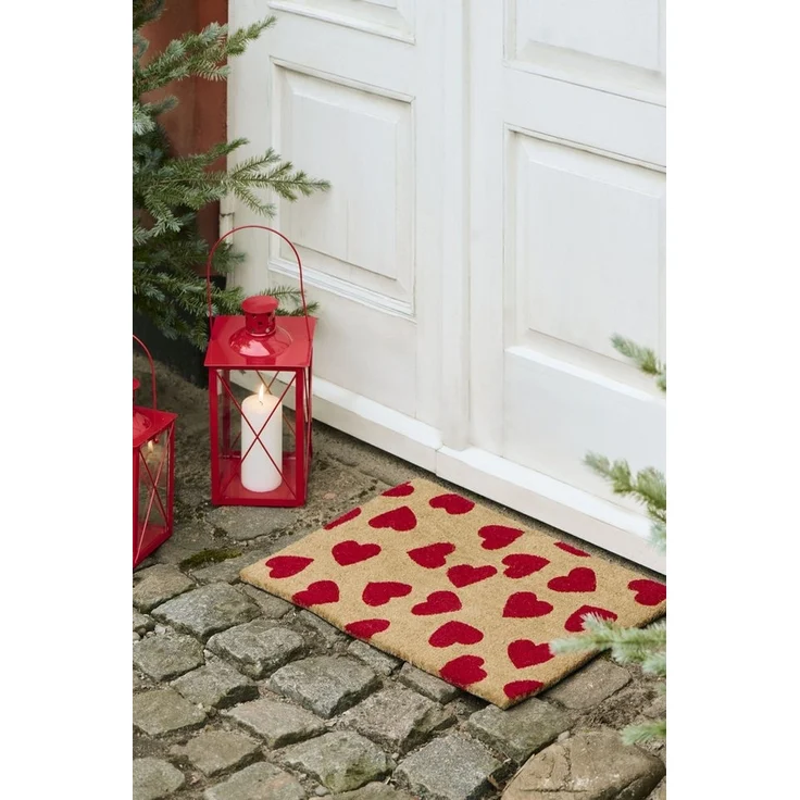 Ib Laursen - Fußmatte Türmatte Fußabtreter Rote Herzen Kokos PVC 2859-00 – Bild 2