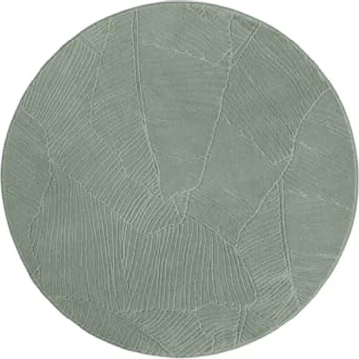 Taracarpet Badematte Homestyle, rutschfest und waschbar, 120 cm rund, grün mit Blättern, sehr weich, Öko Tex zertifiziert – Bild 5