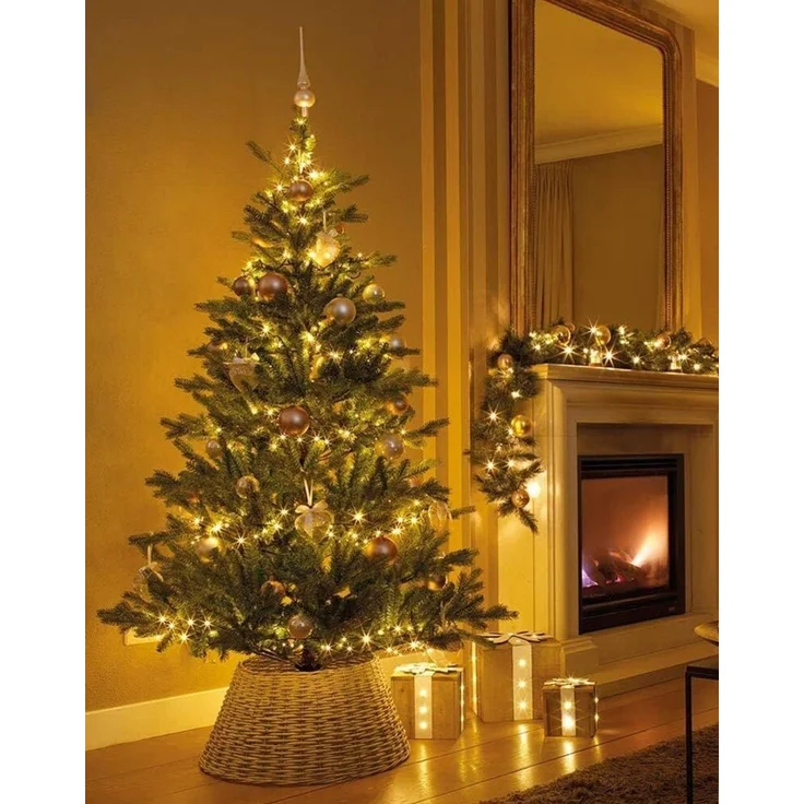 Abdeckung für Christbaumständer Weide Grau Weihnachtsbaumständerhülle Ø 56cm – Bild 3