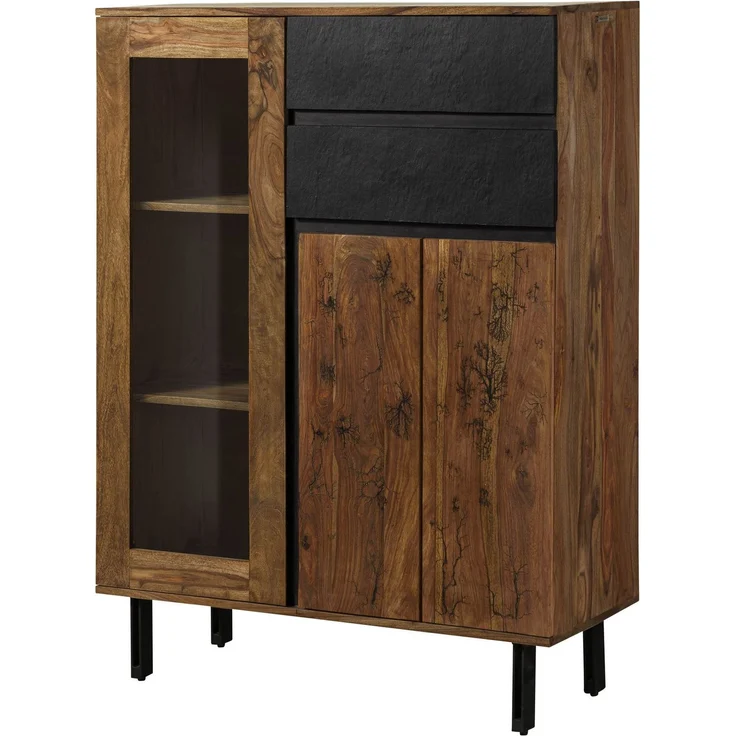 Highboard Sheesham 100x40x135 natur unbehandelt LICHTENBERG #100 – Bild 1