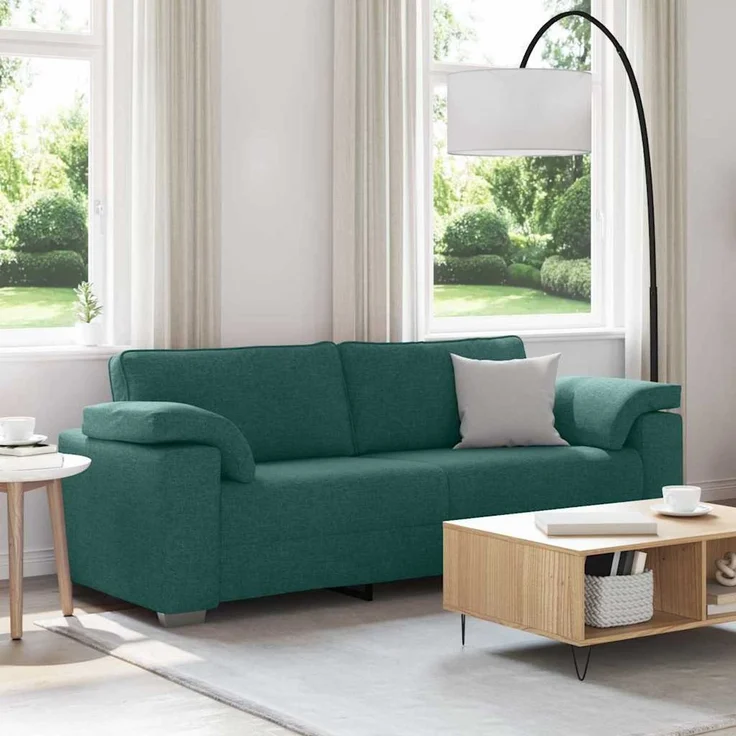 vidaXL 3-Sitzer-Sofa Dunkelgrün 220 cm Stoff 4105242 – Bild 1