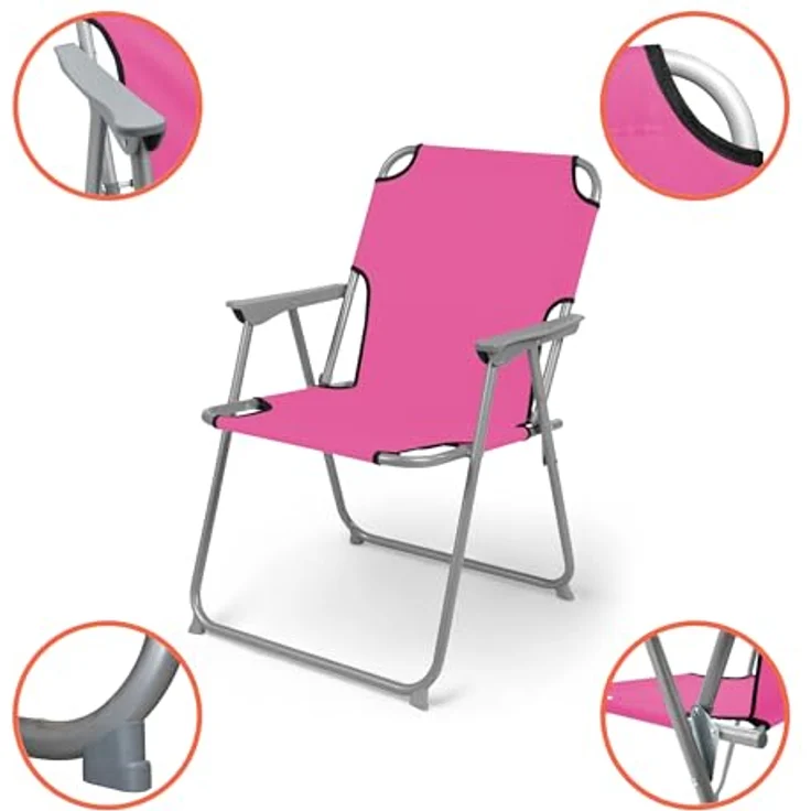 Spetebo Campingstuhl Camping Klappstuhl belastbar bis 120 kg - 2er Set (Anzahl, 1 St), zusammenklappbar – Bild 5