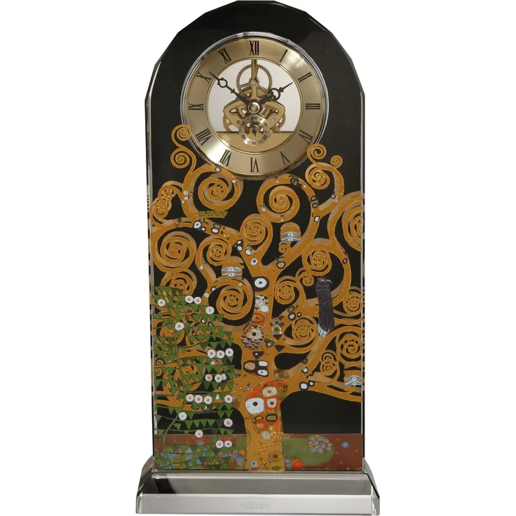 Goebel / Gustav Klimt - Der Lebensbaum,Tischuhr,15,0cm x 6,0cm x 32,0cm / Kristallglas / 15,0cm x 6,0cm x 32,0cm – Bild 3