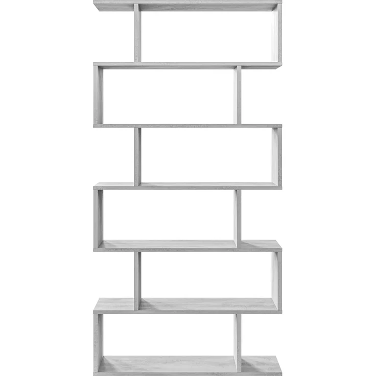Dekoratives und funktionales Bücherregal, Farbe Betongrau, 80x25 x H192 cm, doppelseitig – Bild 4