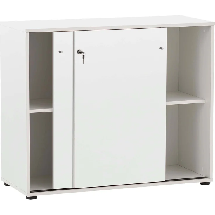 Schildmeyer ‘Serie 400‘ Büro Aktenschrank mit Schiebetüren, Weiß, Breite 100,1 cm, Made in Germany – Bild 2