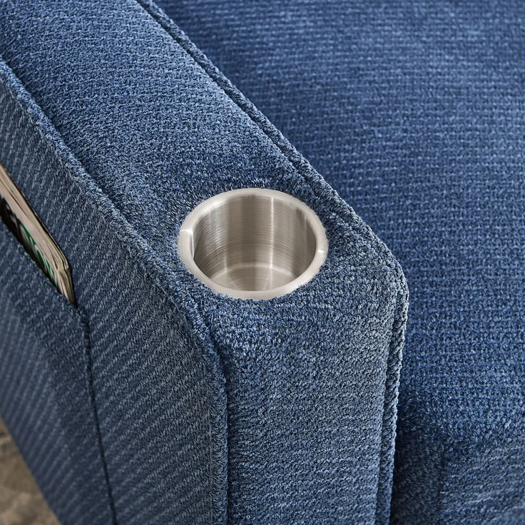 ZUBALIYA Sofa mit USB - Anschluss, für Wohnzimmer und Apartments, mit stabilem Untergestell, für den täglichen Gebrauch, Blau – Bild 6