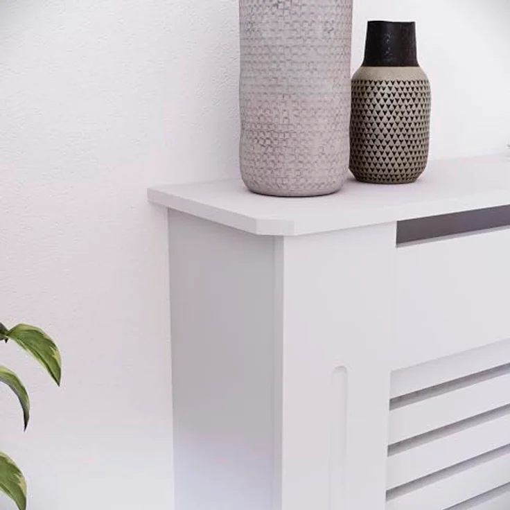 Vida Designs Milton Heizkörper-Abdeckung, moderner, weiß-lackierter Schrank aus mitteldichter Faser-Platte, klein – Bild 5