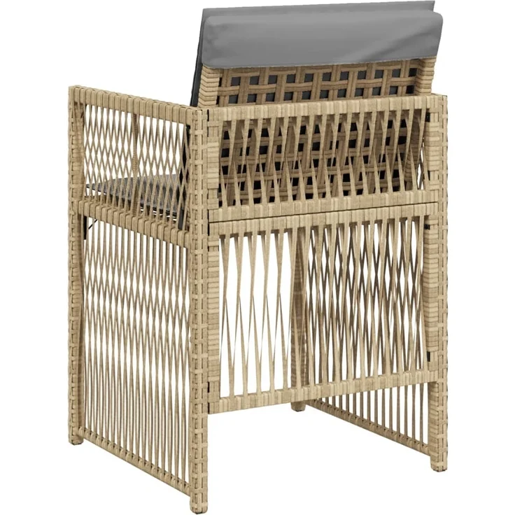 vidaXL Gartenstühle mit Kissen 4 Stk. Beigemischung Poly Rattan 364972 – Bild 6