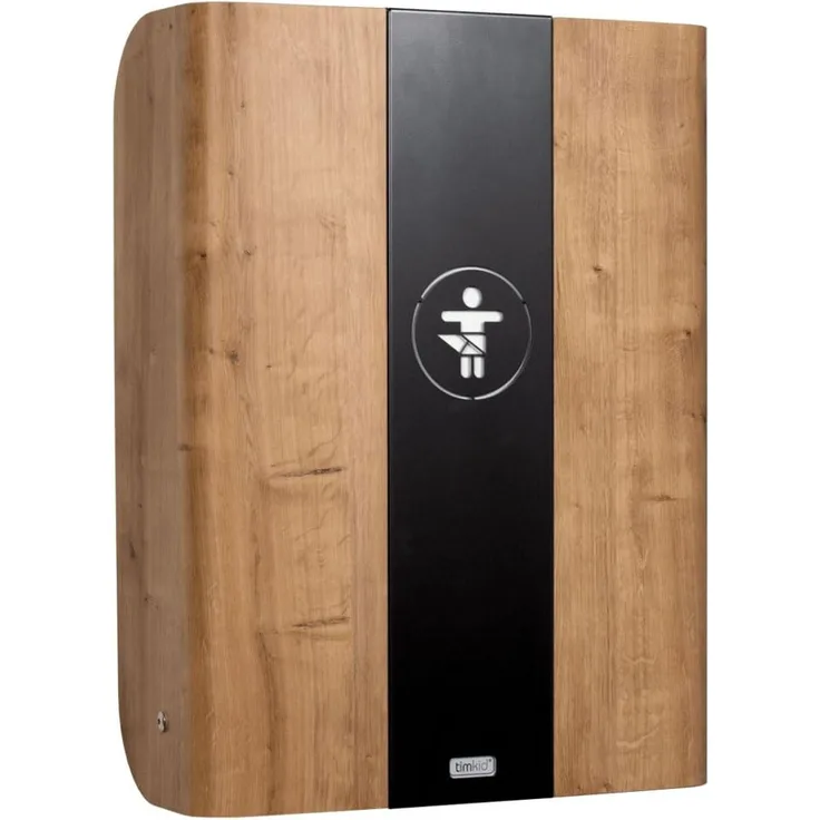 KEMMLIT Wickeltisch Pamplona Eiche/Timkid Kawaform midi- klappbar als Wandwickeltisch, Formholz, Eiche, inkl. Wickelauflage (Eiche Anthrazit)