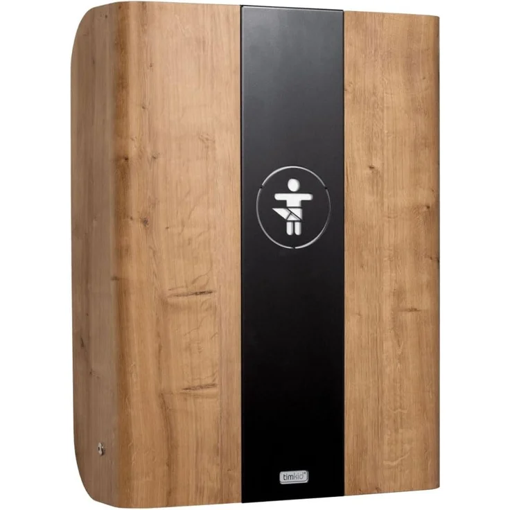 KEMMLIT Wickeltisch Pamplona Eiche/Timkid Kawaform midi- klappbar als Wandwickeltisch, Formholz, Eiche, inkl. Wickelauflage (Eiche Anthrazit)