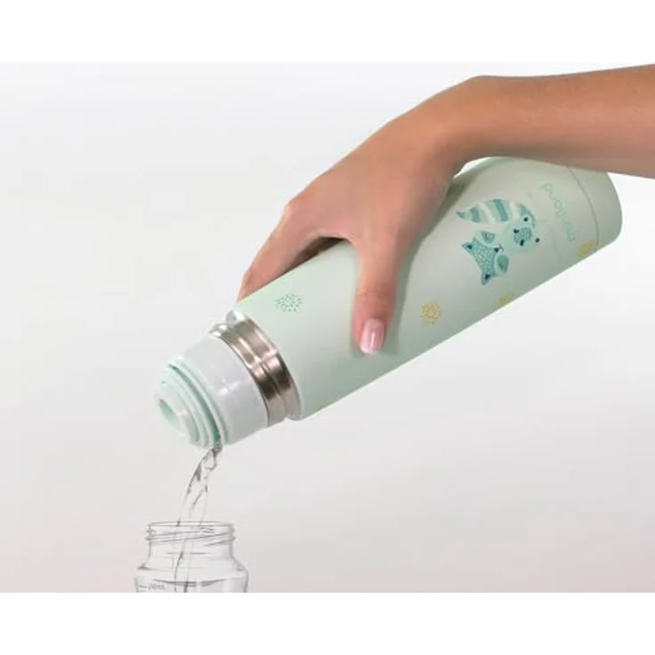 Miniland Thermy Mint 500 ml. Hochwertige Edelstahl-Isolierflasche von hoher Qualität um Flüssigkeiten warm oder kalt zu halten für mehr als 24 Stunden. – Bild 4