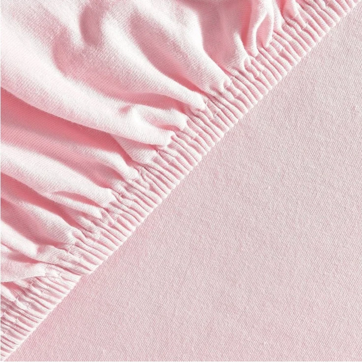 leevitex® Spannbettlaken, Premium 170g/m², Gummizug: rundum, schwer und dick, 100% Jersey-Baumwolle, Rosa / Rose, 90 x 200 - 100 x 220 cm – Bild 2