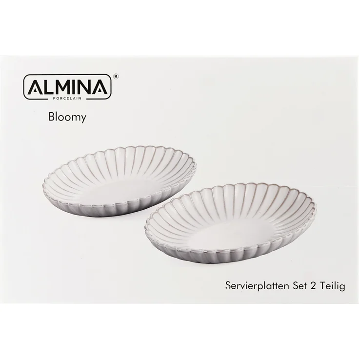 Bloomy 2er-Set Servierplatten aus hochwertigem Porzellan - 23 x 16 x 4 cm – Bild 5