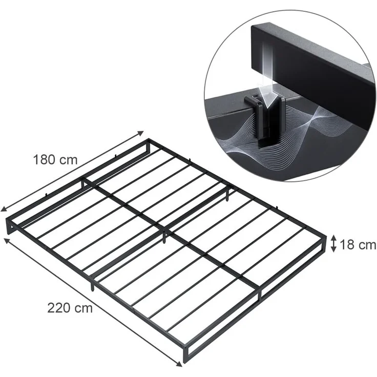 Bettgestell Lenora Schwarz 180x220 Vitalispa – Bild 3